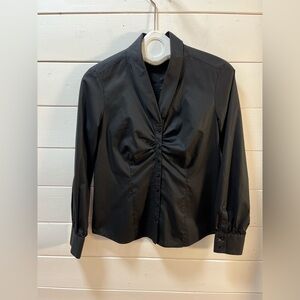 ETERNA – Black Ruched Button-Up Shirt size 38